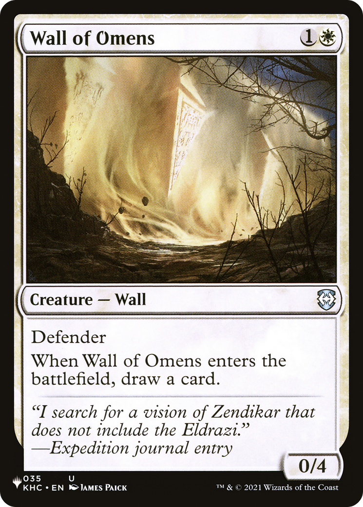 Wall of Omens (KHC) [The List] MTG Single Magic: The Gathering | Red Claw Gaming