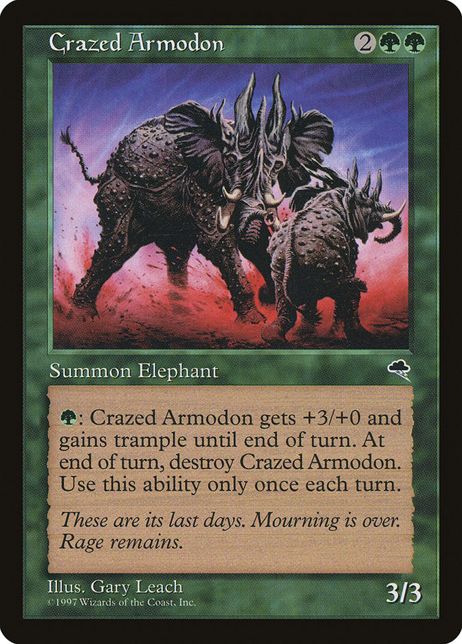 Crazed Armodon [Tempest] MTG Single Magic: The Gathering | Red Claw Gaming