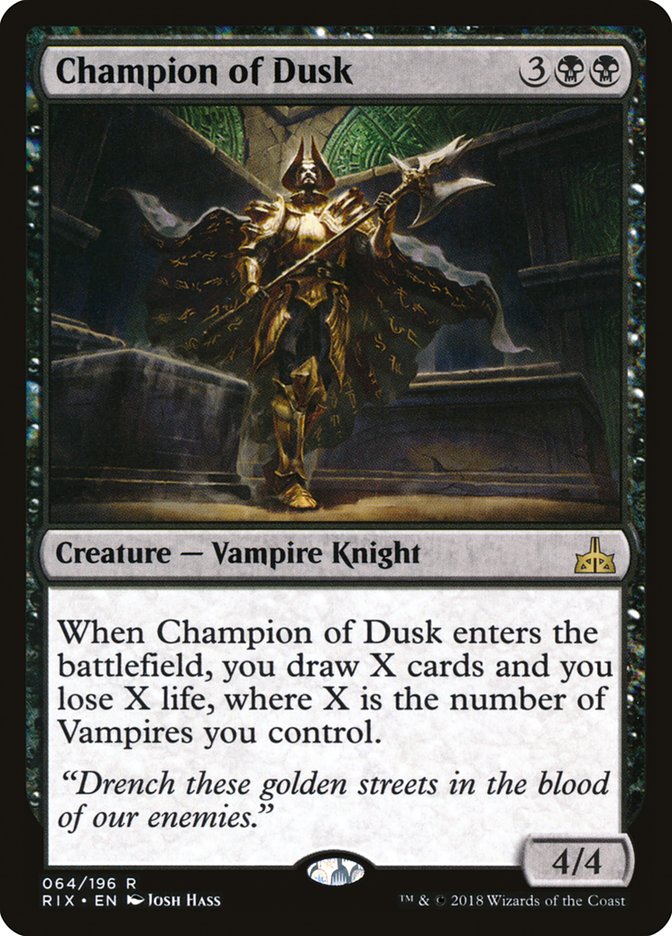 Champion of Dusk [Rivals of Ixalan] MTG Single Magic: The Gathering | Red Claw Gaming