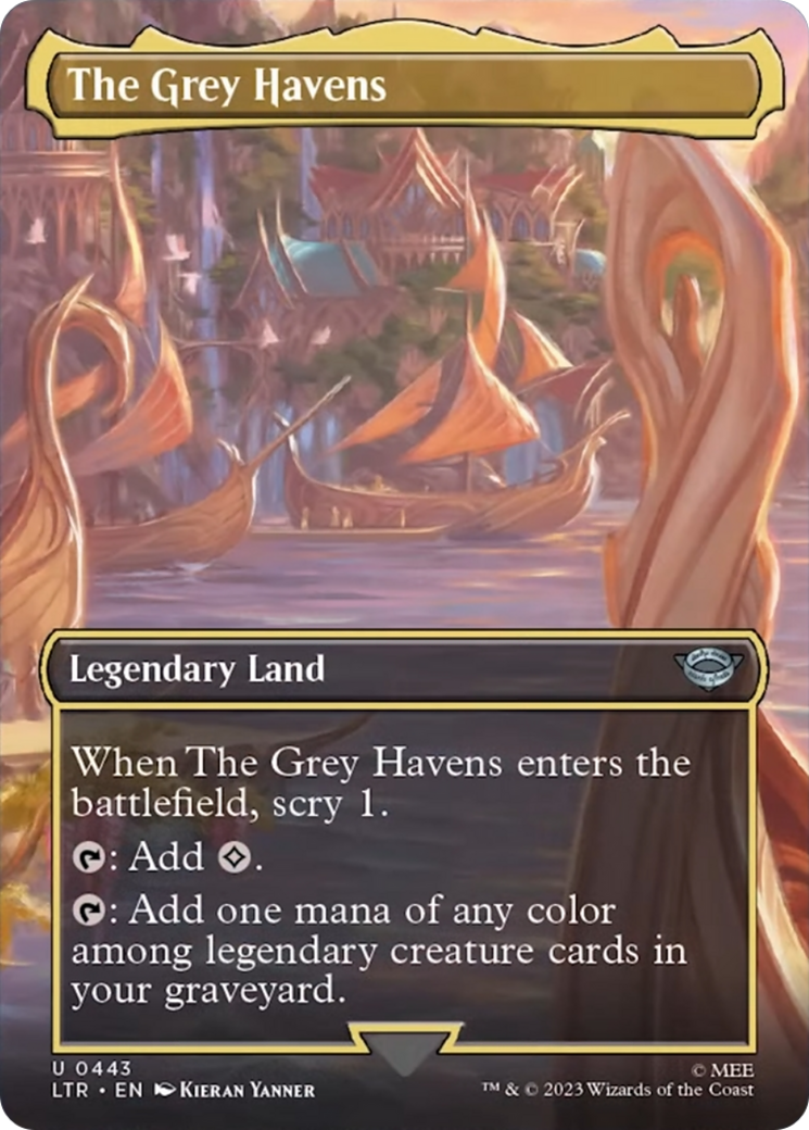 The Grey Havens (Borderless Alternate Art) [The Lord of the Rings: Tales of Middle-Earth] MTG Single Magic: The Gathering | Red Claw Gaming