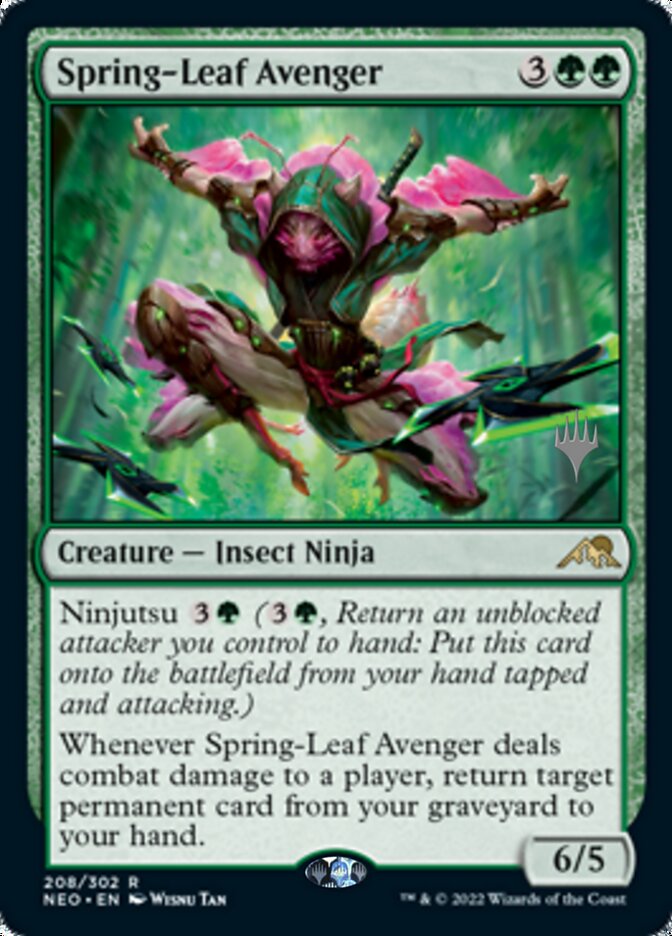 Spring-Leaf Avenger (Promo Pack) [Kamigawa: Neon Dynasty Promos] MTG Single Magic: The Gathering | Red Claw Gaming