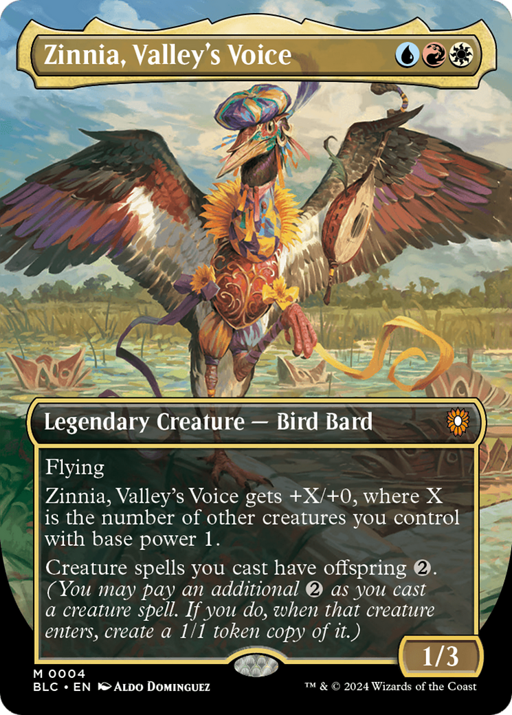 Zinnia, Valley's Voice (Borderless) [Bloomburrow Commander] MTG Single Magic: The Gathering | Red Claw Gaming