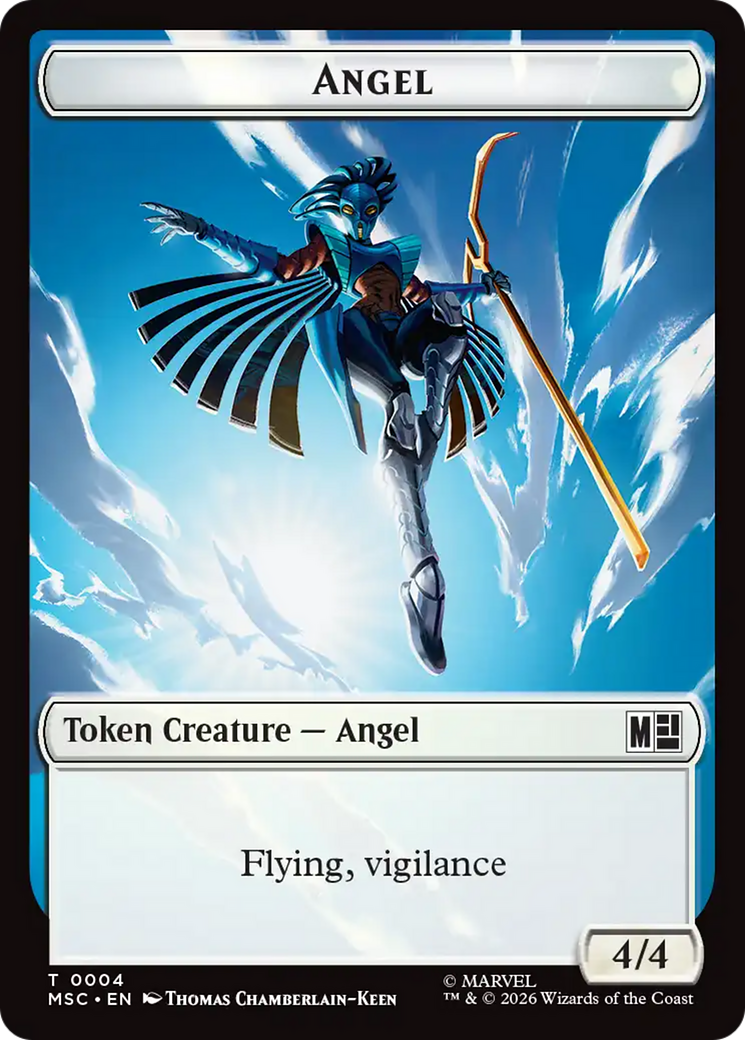 Angel (004) // Vibranium (015) Double-Sided Token [Marvel Super Heroes Commander Tokens] | Red Claw Gaming