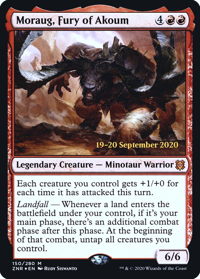 Moraug, Fury of Akoum [Zendikar Rising Prerelease Promos] MTG Single Magic: The Gathering | Red Claw Gaming