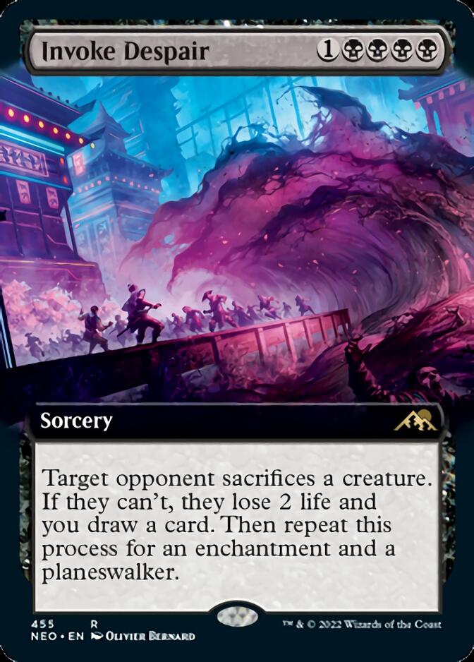 Invoke Despair (Extended Art) [Kamigawa: Neon Dynasty] MTG Single Magic: The Gathering    | Red Claw Gaming