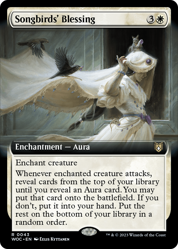Songbirds' Blessing (Extended Art) [Wilds of Eldraine Commander] MTG Single Magic: The Gathering | Red Claw Gaming
