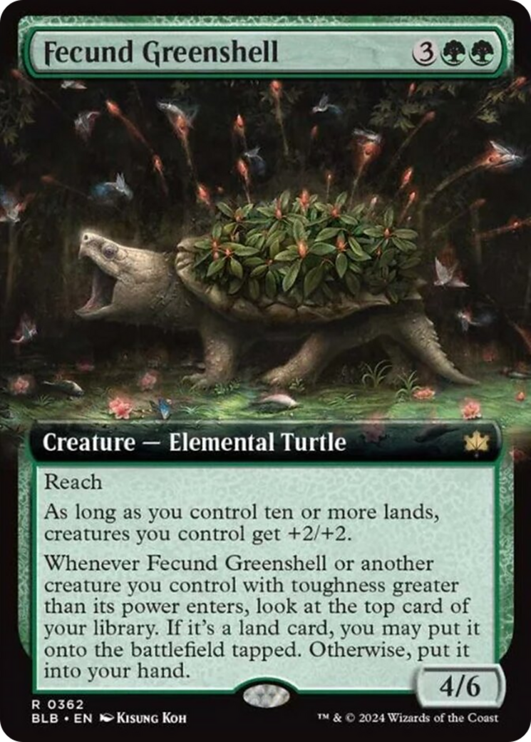 Fecund Greenshell (Extended Art) [Bloomburrow] MTG Single Magic: The Gathering | Red Claw Gaming