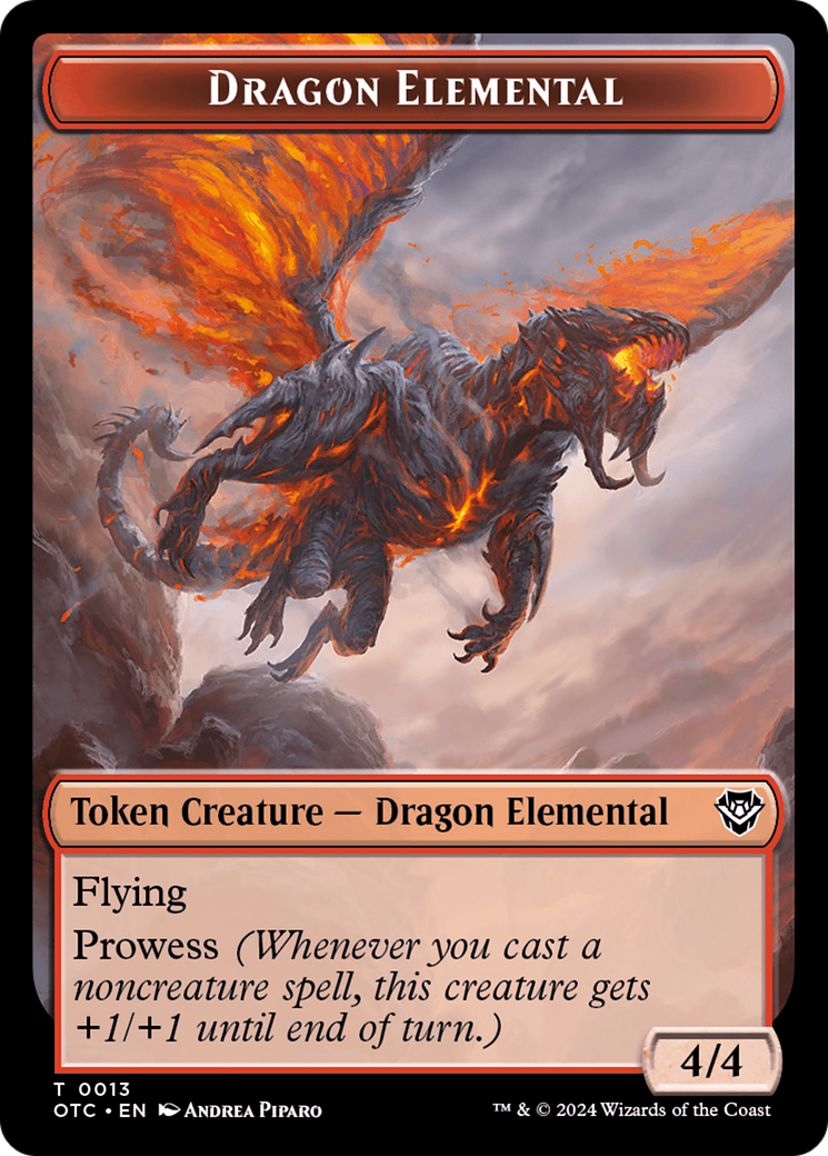 Dragon Elemental // Bird Illusion Double-Sided Token [Outlaws of Thunder Junction Commander Tokens] MTG Single Magic: The Gathering | Red Claw Gaming