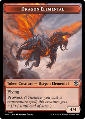 Dragon Elemental // Bird Illusion Double-Sided Token [Outlaws of Thunder Junction Commander Tokens] MTG Single Magic: The Gathering    | Red Claw Gaming