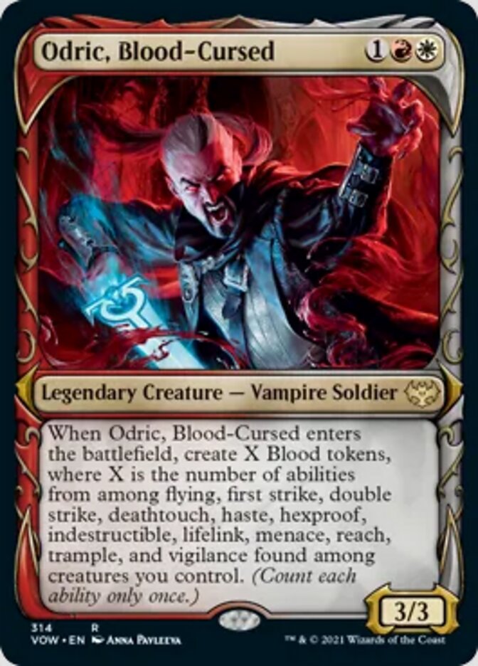 Odric, Blood-Cursed (Showcase Fang Frame) [Innistrad: Crimson Vow] MTG Single Magic: The Gathering | Red Claw Gaming