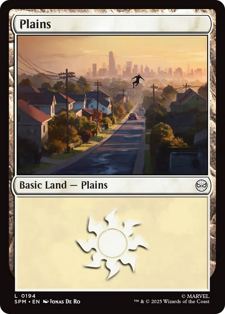 Plains (0194) [Marvel's Spider-Man] MTG Single Magic: The Gathering | Red Claw Gaming