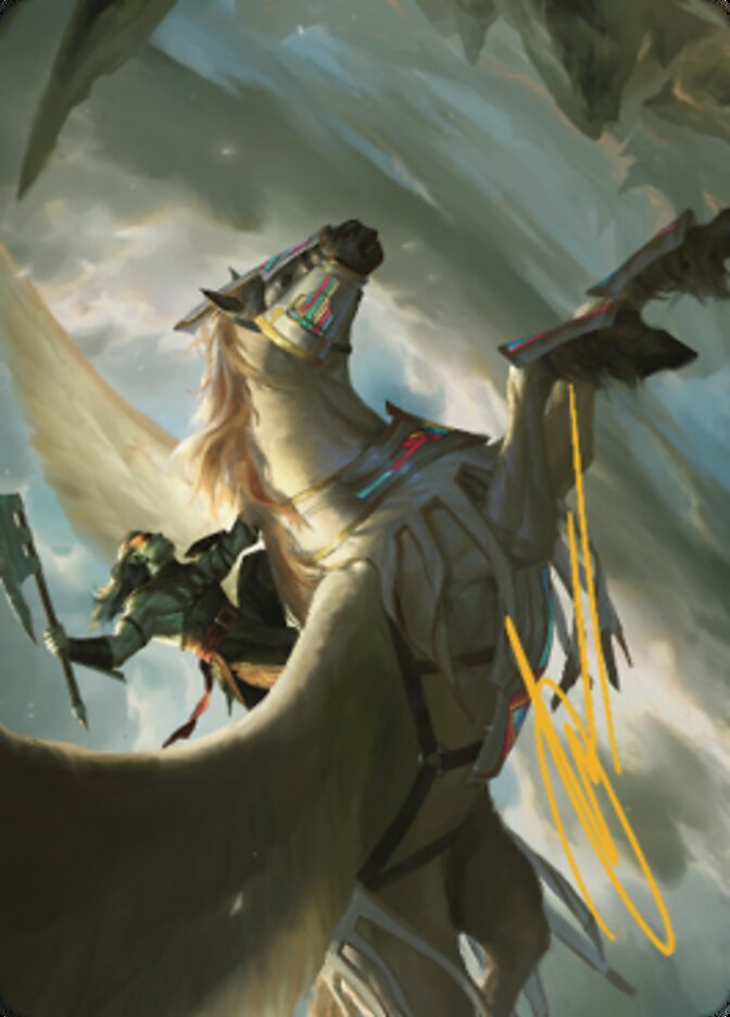 Cleaving Skyrider Art Card (Gold-Stamped Signature) [Dominaria United Art Series] MTG Single Magic: The Gathering | Red Claw Gaming