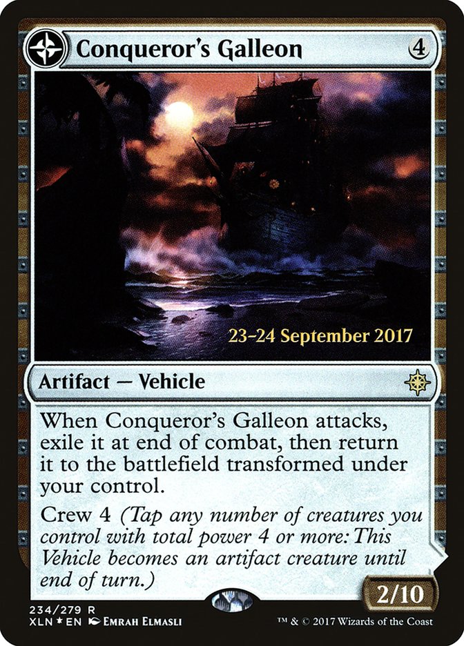 Conqueror's Galleon // Conqueror's Foothold [Ixalan Prerelease Promos] MTG Single Magic: The Gathering | Red Claw Gaming