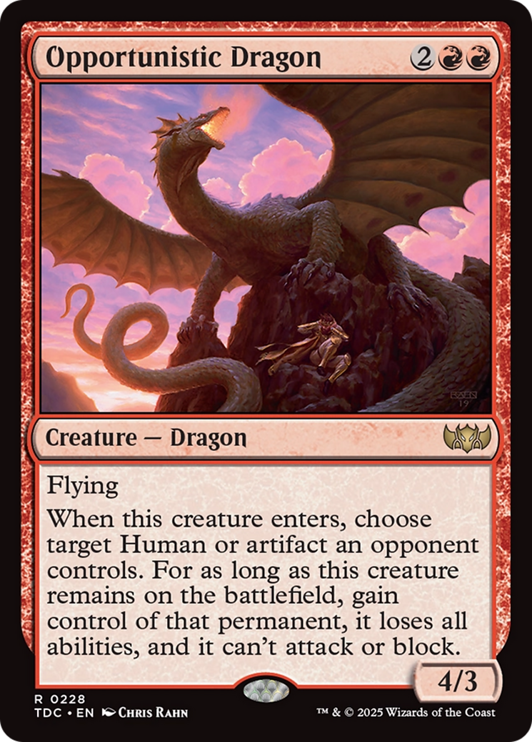 Opportunistic Dragon [Tarkir: Dragonstorm Commander] MTG Single Magic: The Gathering | Red Claw Gaming