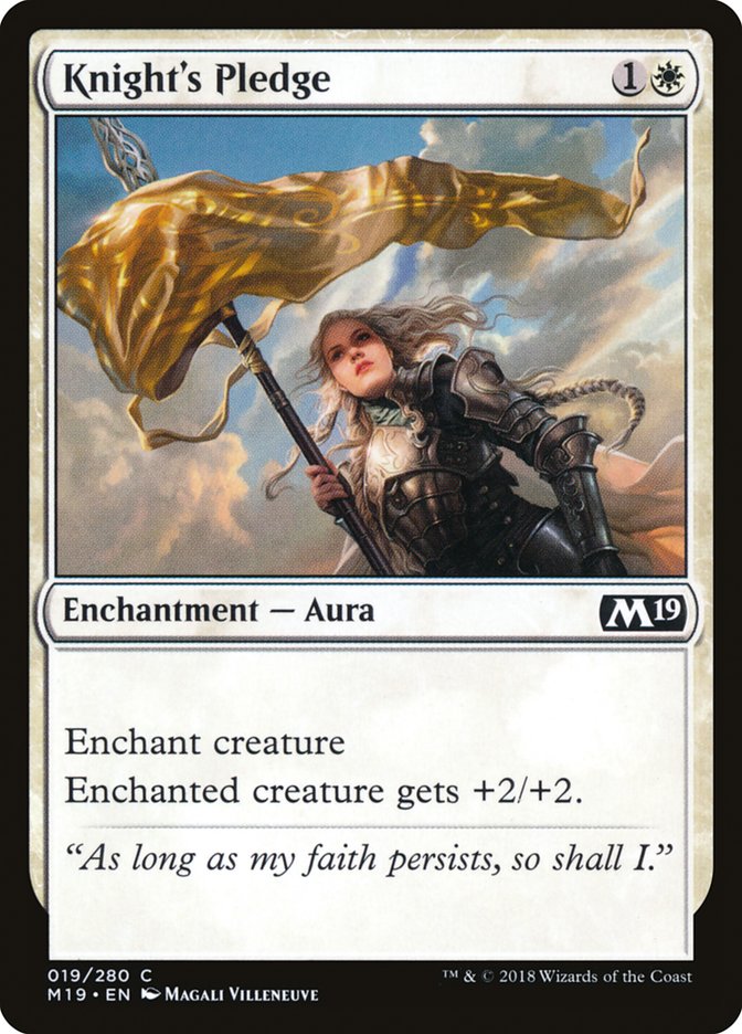 Knight's Pledge [Core Set 2019] MTG Single Magic: The Gathering | Red Claw Gaming