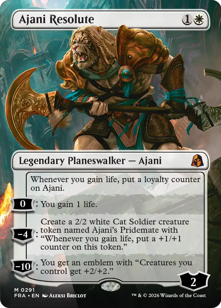 Ajani Resolute (Borderless) [Reality Fracture] | Red Claw Gaming