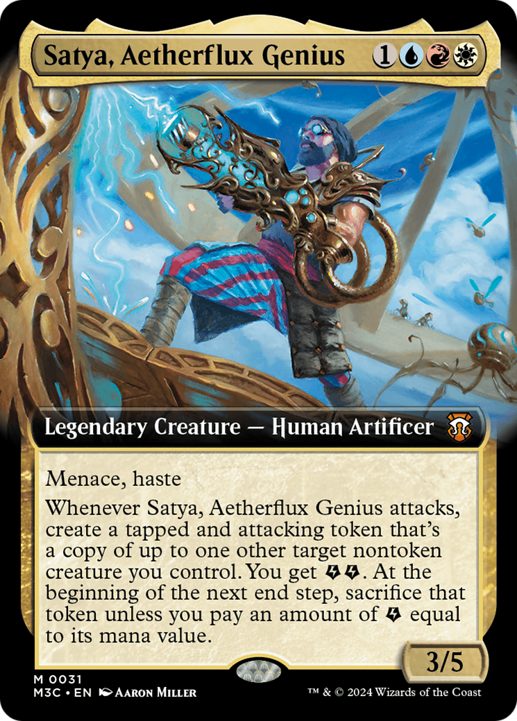 Satya, Aetherflux Genius (Extended Art) [Modern Horizons 3 Commander] MTG Single Magic: The Gathering | Red Claw Gaming