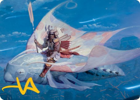 Sky-Blessed Samurai Art Card (Gold-Stamped Signature) [Kamigawa: Neon Dynasty Art Series] MTG Single Magic: The Gathering | Red Claw Gaming