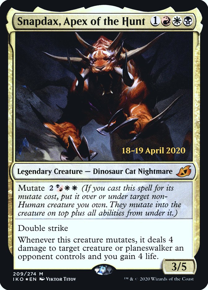 Snapdax, Apex of the Hunt [Ikoria: Lair of Behemoths Prerelease Promos] MTG Single Magic: The Gathering | Red Claw Gaming