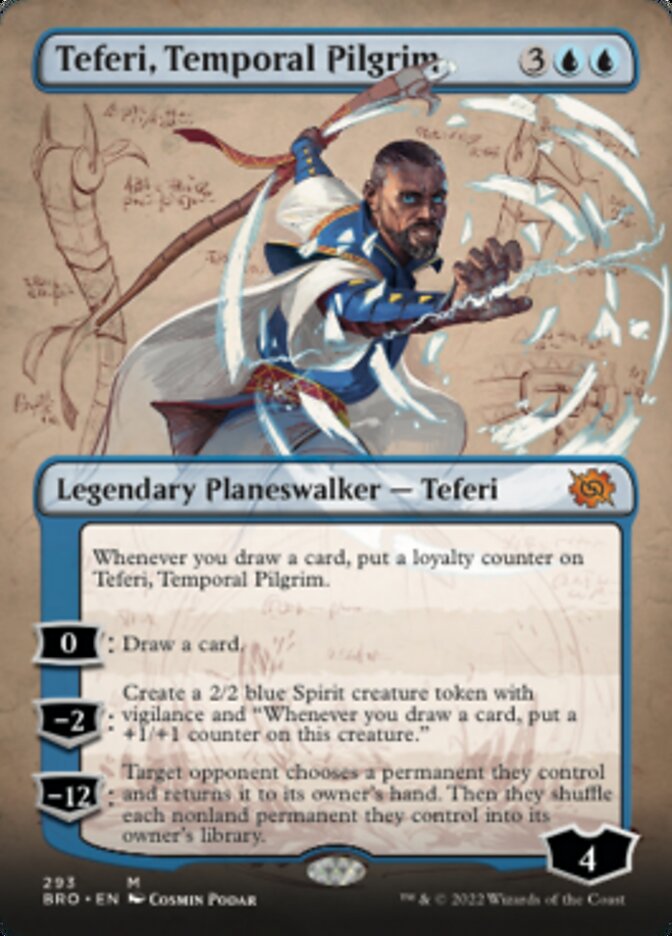 Teferi, Temporal Pilgrim (Borderless Alternate Art) [The Brothers' War] MTG Single Magic: The Gathering | Red Claw Gaming