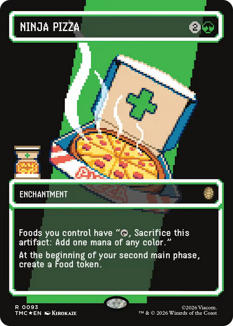Ninja Pizza (Borderless) (Surge Foil) [Teenage Mutant Ninja Turtles Commander] MTG Single Magic: The Gathering | Red Claw Gaming