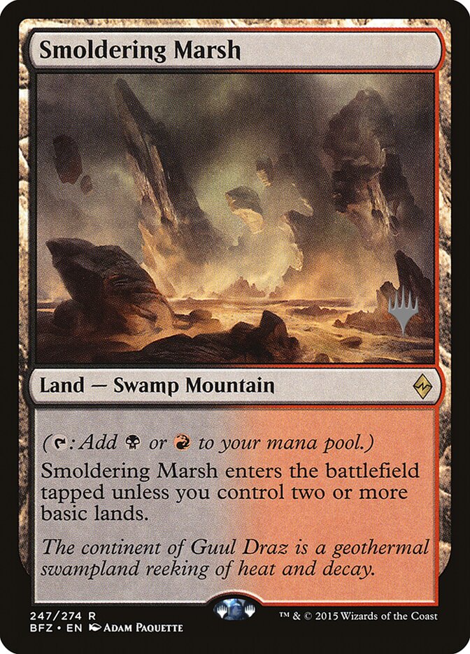 Smoldering Marsh [Battle for Zendikar Promos] MTG Single Magic: The Gathering | Red Claw Gaming