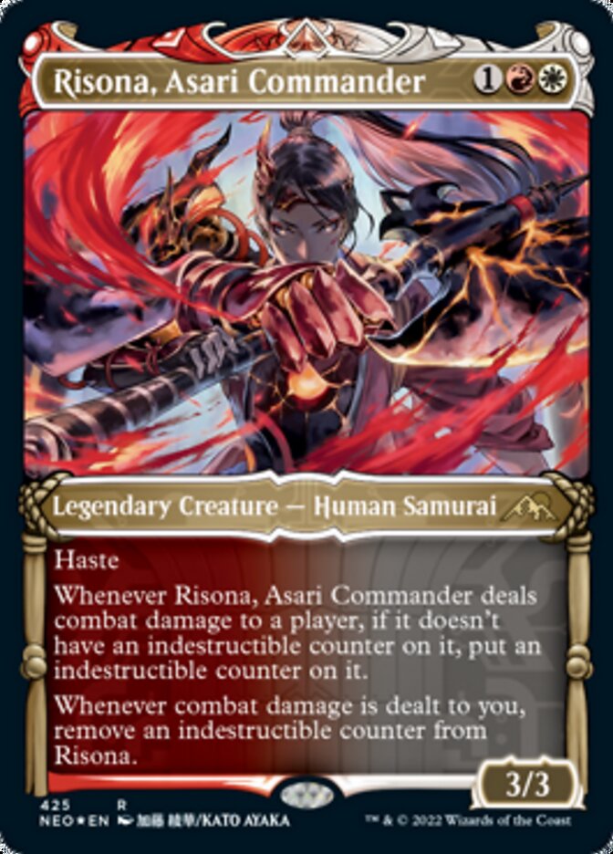 Risona, Asari Commander (Showcase) (Foil Etched) [Kamigawa: Neon Dynasty] MTG Single Magic: The Gathering    | Red Claw Gaming
