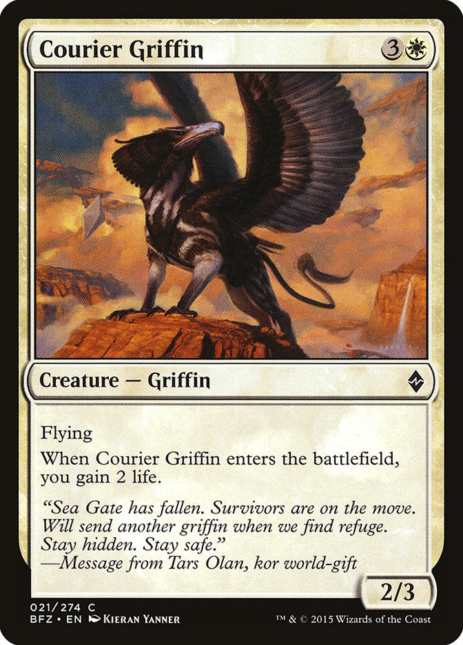 Courier Griffin [Battle for Zendikar] MTG Single Magic: The Gathering | Red Claw Gaming