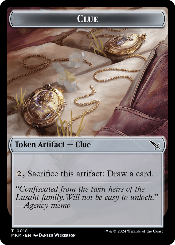 Clue (0018) // A 0045 Double-Sided Token [Murders at Karlov Manor Tokens] MTG Single Magic: The Gathering    | Red Claw Gaming