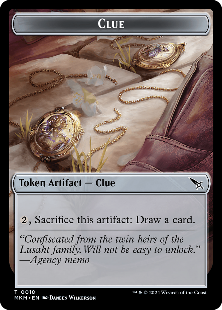 Clue (0018) // A 0045 Double-Sided Token [Murders at Karlov Manor Tokens] MTG Single Magic: The Gathering | Red Claw Gaming