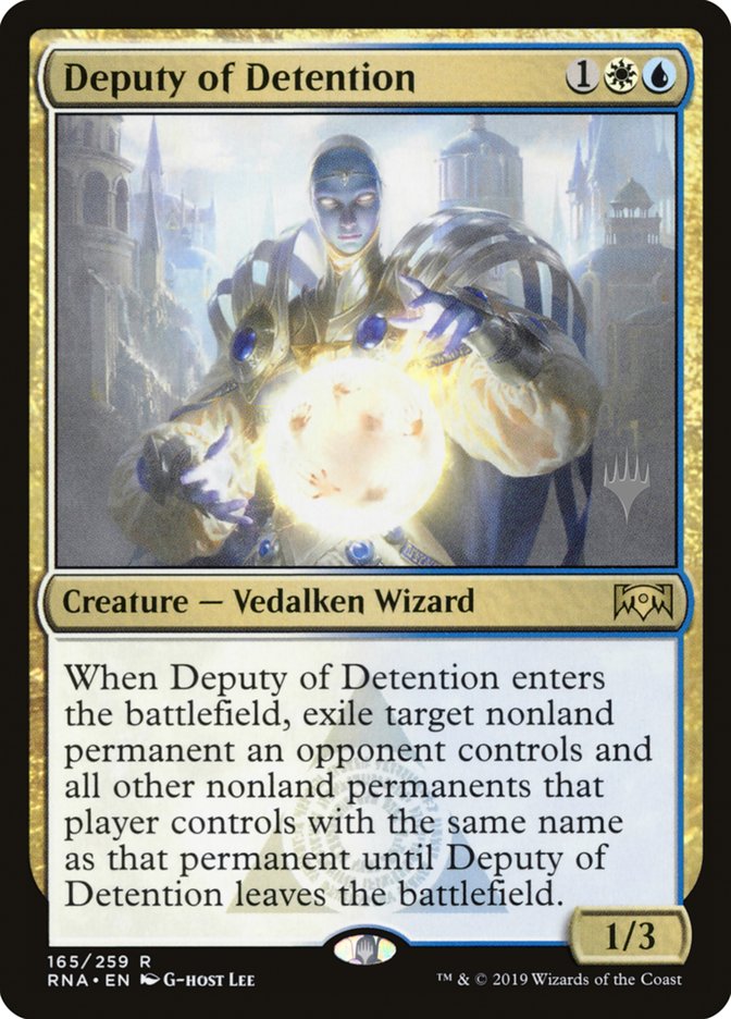 Deputy of Detention (Promo Pack) [Ravnica Allegiance Promos] MTG Single Magic: The Gathering | Red Claw Gaming