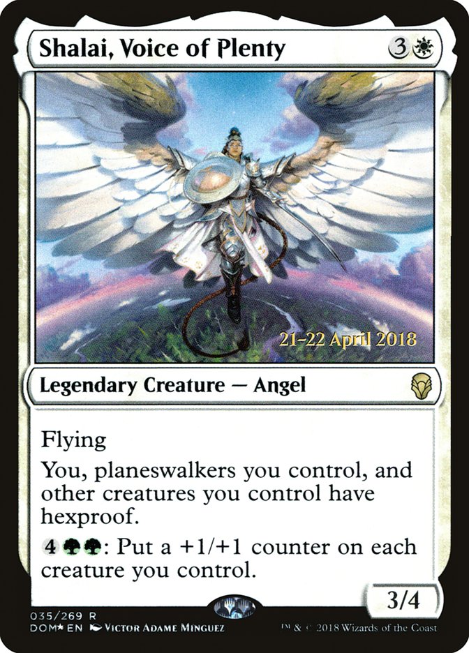 Shalai, Voice of Plenty [Dominaria Prerelease Promos] MTG Single Magic: The Gathering | Red Claw Gaming