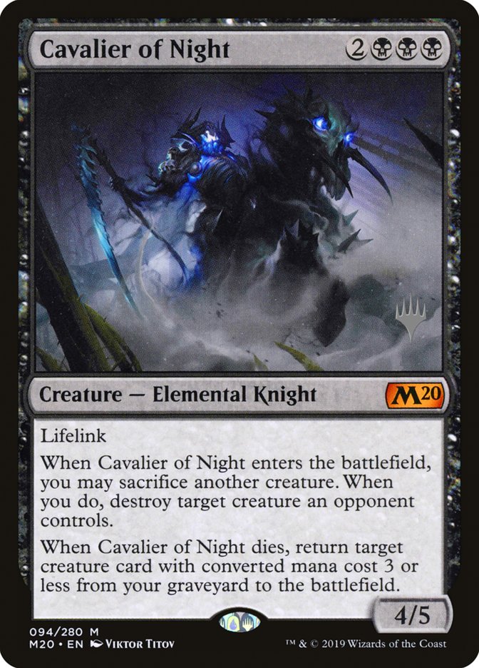 Cavalier of Night (Promo Pack) [Core Set 2020 Promos] MTG Single Magic: The Gathering | Red Claw Gaming
