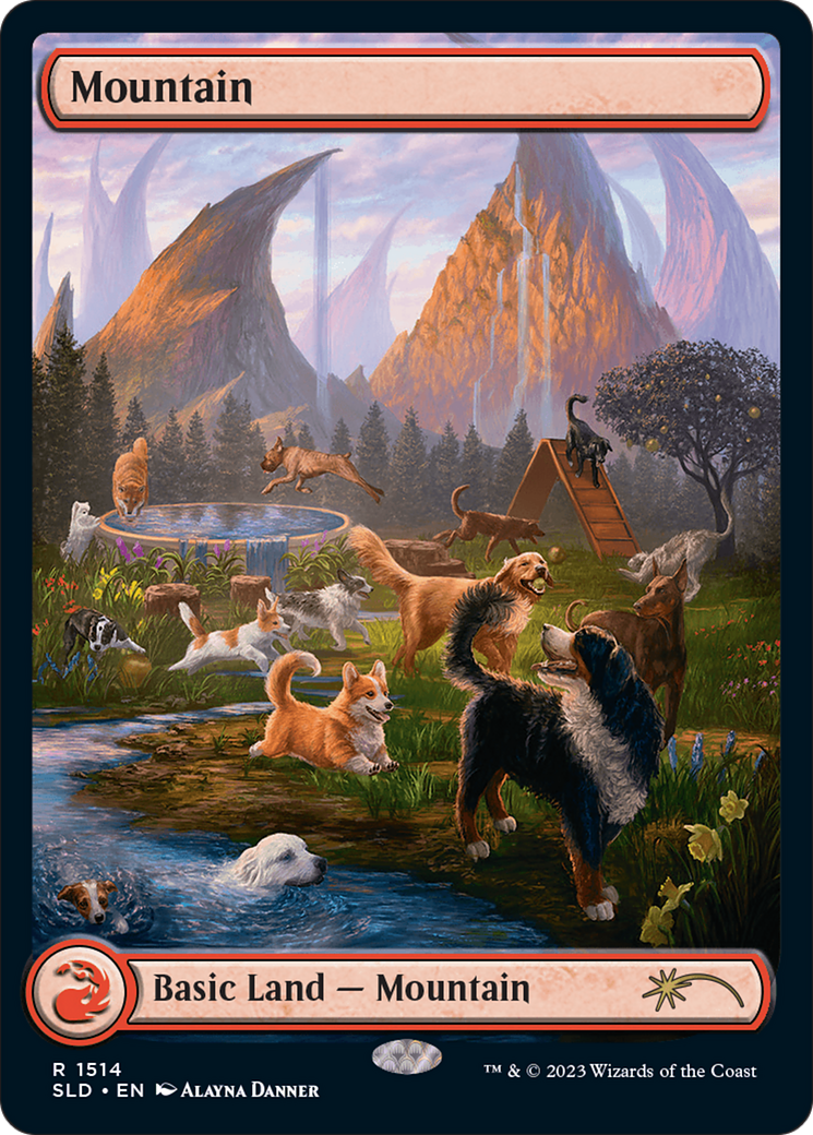 Mountain (1514) [Secret Lair Commander Deck: Raining Cats and Dogs] MTG Single Magic: The Gathering | Red Claw Gaming