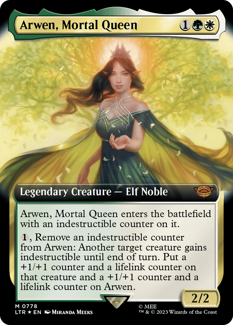 Arwen, Mortal Queen (Extended Art) (Surge Foil) [The Lord of the Rings: Tales of Middle-Earth] MTG Single Magic: The Gathering | Red Claw Gaming