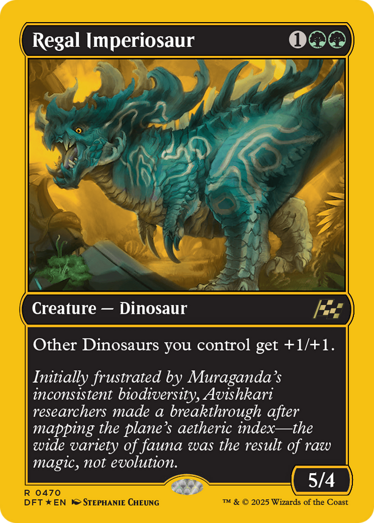 Regal Imperiosaur (First-Place Foil) [Aetherdrift] MTG Single Magic: The Gathering | Red Claw Gaming