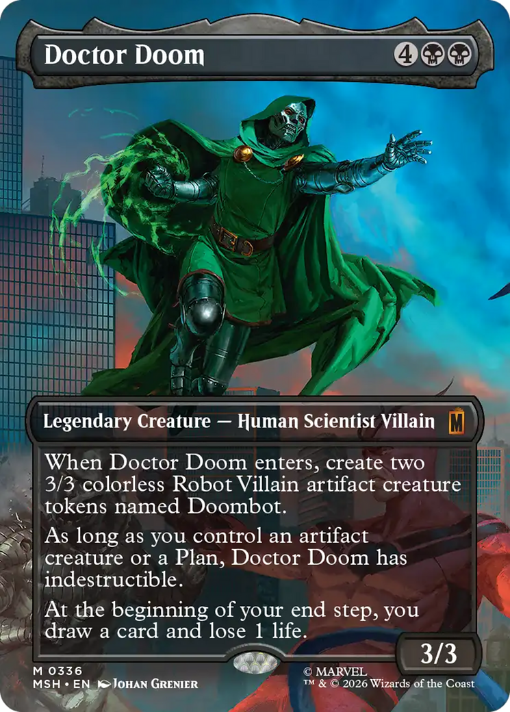 Doctor Doom (Borderless) (336) [Marvel Super Heroes] MTG Single Magic: The Gathering | Red Claw Gaming