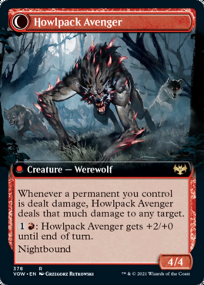 Ill-Tempered Loner // Howlpack Avenger (Extended Art) [Innistrad: Crimson Vow] MTG Single Magic: The Gathering | Red Claw Gaming