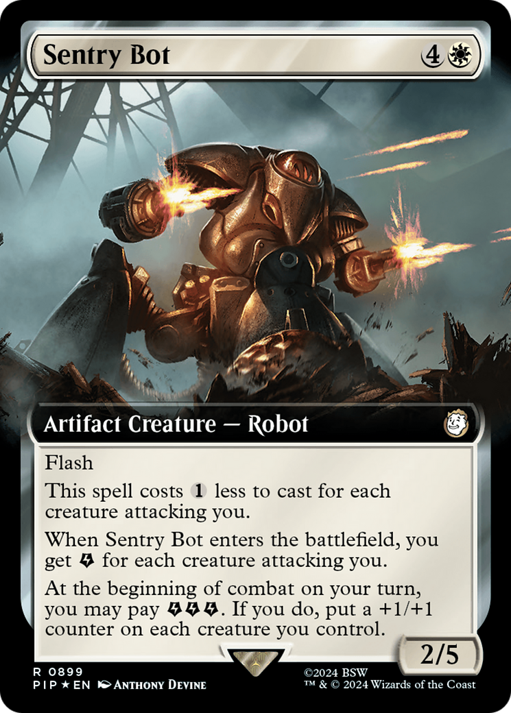 Sentry Bot (Extended Art) (Surge Foil) [Fallout] MTG Single Magic: The Gathering | Red Claw Gaming