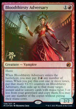 Bloodthirsty Adversary [Innistrad: Midnight Hunt Prerelease Promos] MTG Single Magic: The Gathering | Red Claw Gaming
