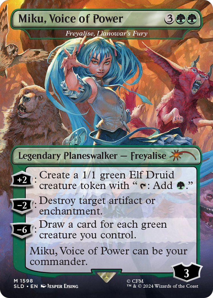 Miku, Voice of Power - Freyalise, Llanowar's Fury [Secret Lair Drop Series] MTG Single Magic: The Gathering | Red Claw Gaming