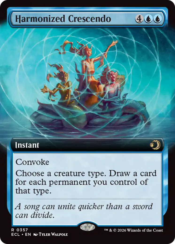 Harmonized Crescendo (Extended Art) [Lorwyn Eclipsed] MTG Single Magic: The Gathering | Red Claw Gaming