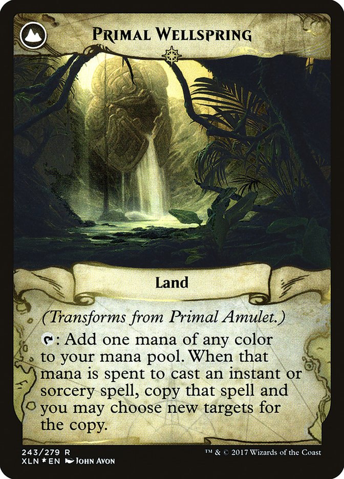 Primal Amulet // Primal Wellspring [Ixalan Prerelease Promos] MTG Single Magic: The Gathering | Red Claw Gaming