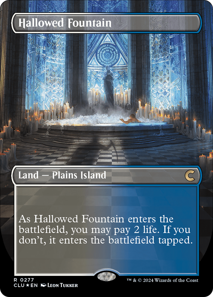 Hallowed Fountain (Borderless) [Ravnica: Clue Edition] MTG Single Magic: The Gathering | Red Claw Gaming