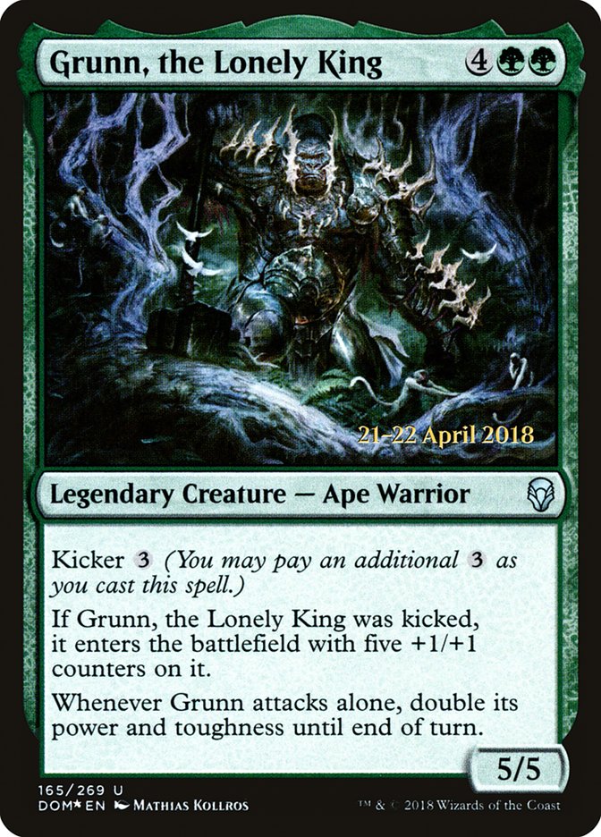 Grunn, the Lonely King [Dominaria Prerelease Promos] MTG Single Magic: The Gathering | Red Claw Gaming