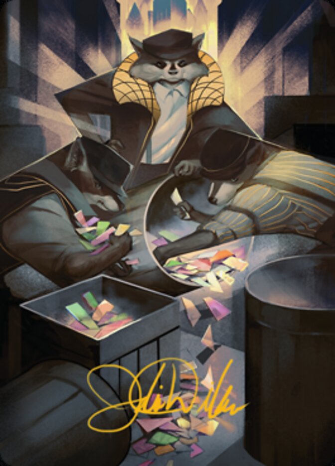 Masked Bandits Art Card (Gold-Stamped Signature) [Streets of New Capenna Art Series] MTG Single Magic: The Gathering | Red Claw Gaming