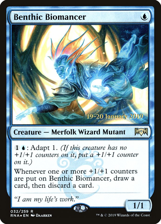 Benthic Biomancer [Ravnica Allegiance Prerelease Promos] MTG Single Magic: The Gathering | Red Claw Gaming