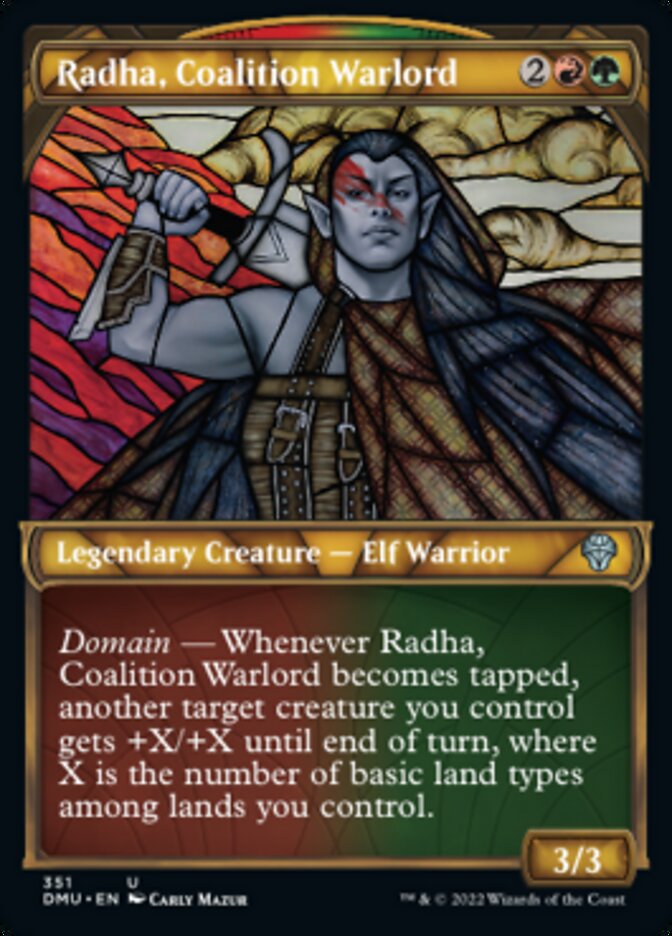 Radha, Coalition Warlord (Showcase Textured) [Dominaria United] MTG Single Magic: The Gathering | Red Claw Gaming