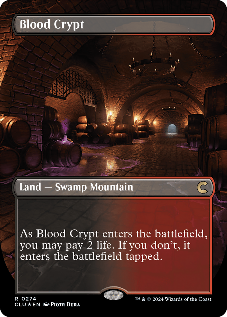 Blood Crypt (Borderless) [Ravnica: Clue Edition] MTG Single Magic: The Gathering | Red Claw Gaming