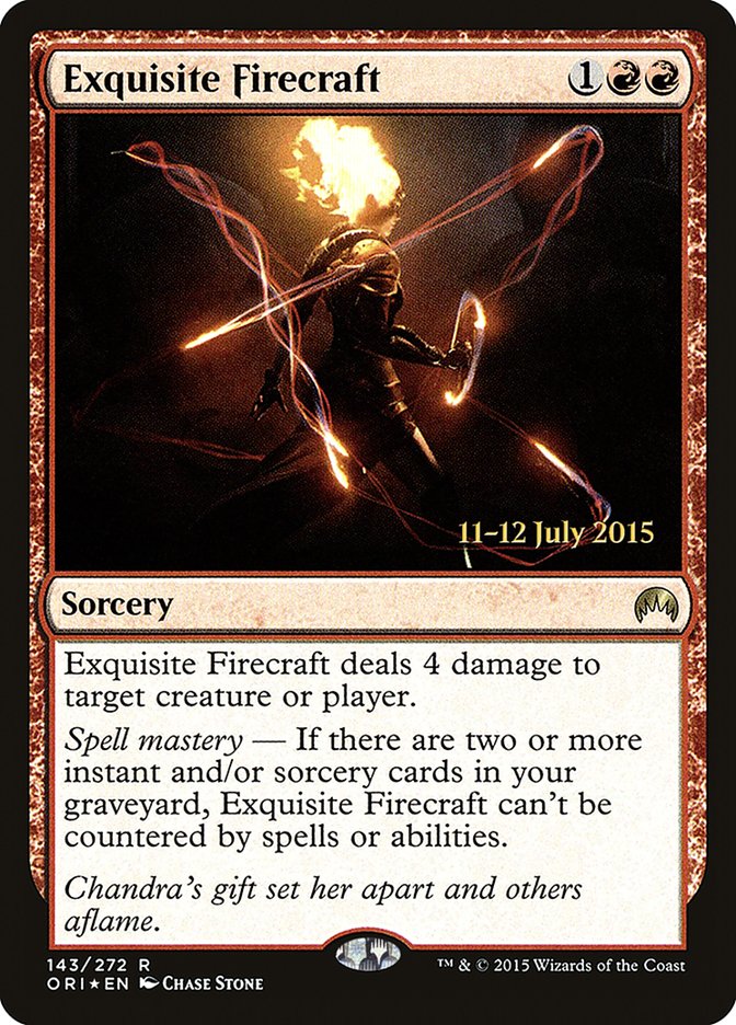 Exquisite Firecraft [Magic Origins Prerelease Promos] MTG Single Magic: The Gathering | Red Claw Gaming